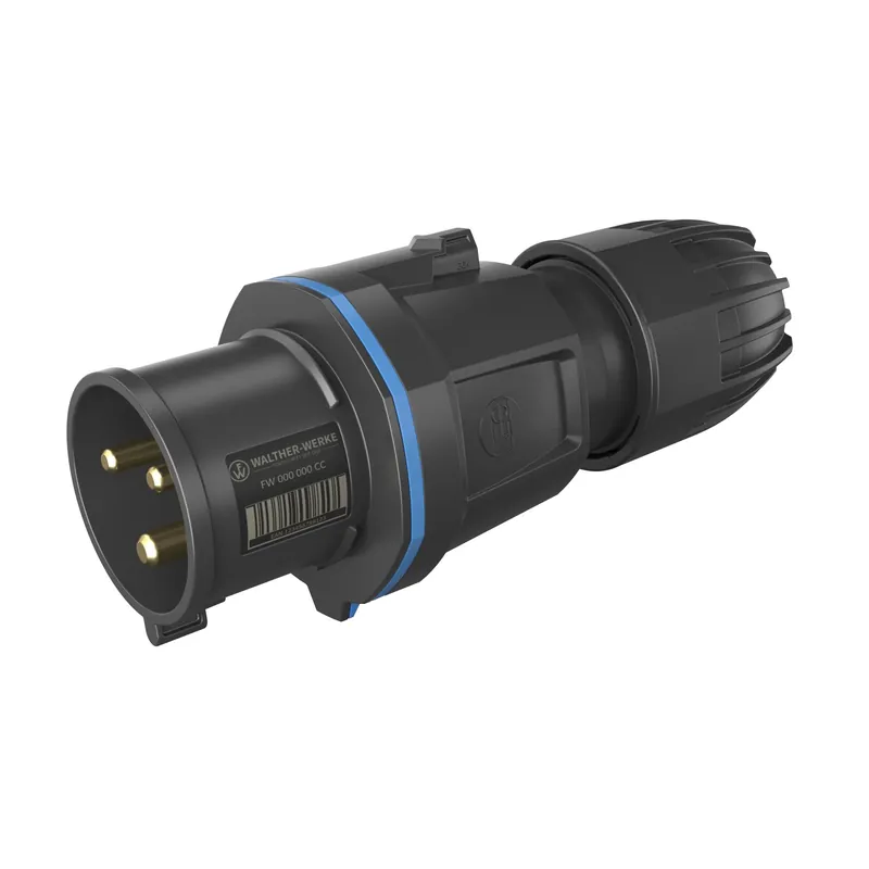 Cenová bomba - WALTHER FW211306SK CEE Vidlice NEO Classic, 16A 3P 230V 6h, IP54, se šroubovým připojením, černá/modrá
