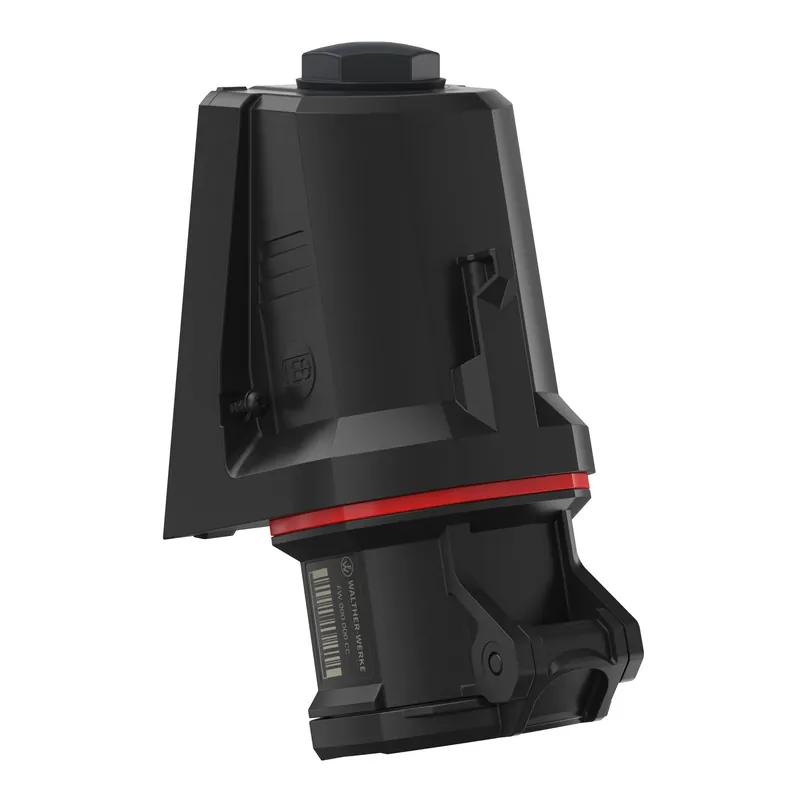 WALTHER FW130406CC CEE Nástěnná zásuvka NEO, 32A 4P 400V 6h, IP54, s bezšroubovým pružinovým připojením, černá/červená - Do vyprodání zásob