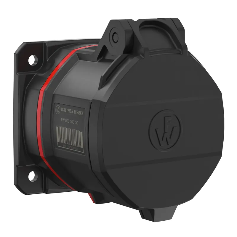 WALTHER FW430506SK CEE Vestavná zásuvka přímá NEO, 32A 5P 400V 6h, IP54, se šroubovým připojením, černá/červená - Cena od výrobce