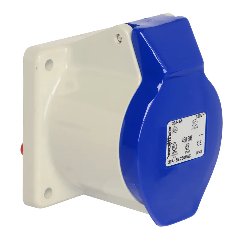 Nabídka končí brzy | WALTHER 430306 Vestavná zásuvka 32A 3P 230V 6h IP44, přímá