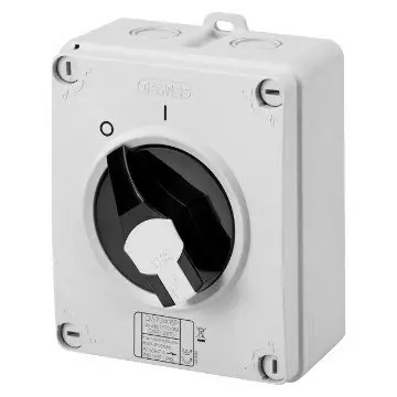 Top produkt - GEWISS GW70417P Vačkový spínač pro rozváděče, 4P 3TE 16A, IP65, červená páčka