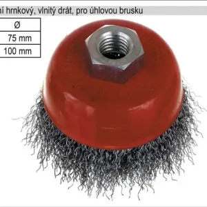 Zvýhodněná cena - Kartáč rotační hrnkový 100mm vlnitý drát pro úhlovou brusku
