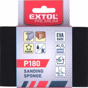 Populární - EXTOL brusná houba 100x70x25mm, P180, čtyřstranná, abrazivo-korund