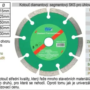 Kotouč diamantový segmentový pro úhlové brusky SKS125 - Omezené množství