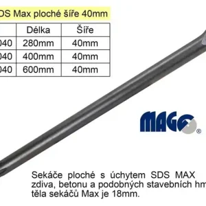 Sekáč SDS MAX plochý 40x400mm | Velká sleva