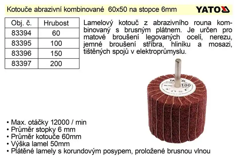 Cenová bomba - Brusný kotouč stopkový abrazivní kombinovaný 60x50 P-150