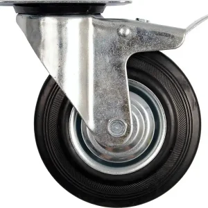 Kolečko otočné s brzdou, gumové 150kg 200/46/235mm - Přímo od výrobce