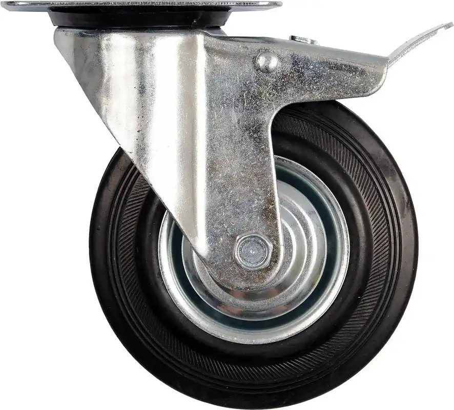 Kolečko otočné s brzdou, gumové 150kg 200/46/235mm - Přímo od výrobce