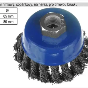 Kartáč rotační na nerez hrnkový 65mm copánkový pro - Nyní k dispozici