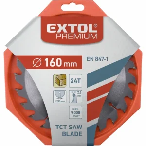 kotouč pilový s SK plátky, 160x2,0x30mm, 24T, šířka SK plátků 2,8mm, SK, EXTOL PREMIUM | Snadný nákup