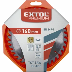 kotouč pilový s SK plátky, 160x2,0x30mm, 36T, šířka SK plátků 2,8mm, SK, EXTOL PREMIUM | Zbývá pár kusů