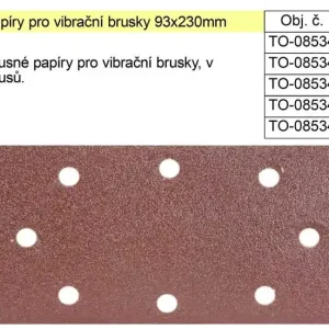 Poslední dny akce - Brusné papíry pro vibrační brusky 93x230mm P80 balení 5 kusů