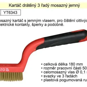 Bezpečná platba | Kartáč mosazný ruční plastový 3 řadý Yato