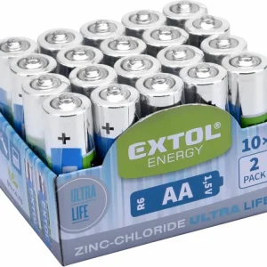 Oblíbený produkt | EXTOL ENERGY Tužkové baterie AA 1,5V (LR6) ZnCl balení 20ks