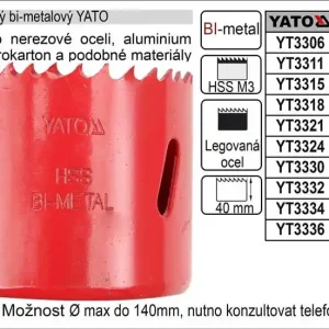 Pilový vrták do kovu korunkový bimetalový vyřezávací 64mm YATO - Jen pár kusů