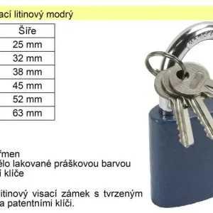 Zámek visací litinový modrý 38 mm | Pořiďte si nyní
