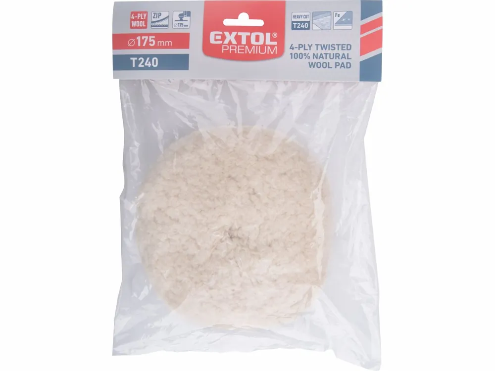 Nízká cena | EXTOL PREMIUM kotouč leštící vlněný 190mm, uchycení 150mm suchý zip, 4ply vlna 100%