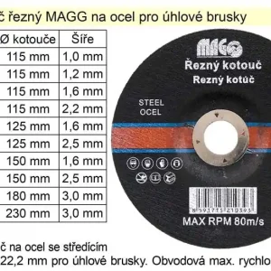 Kotouč řezný na ocel 115x1,2mm MAGG | Prémiová kvalita