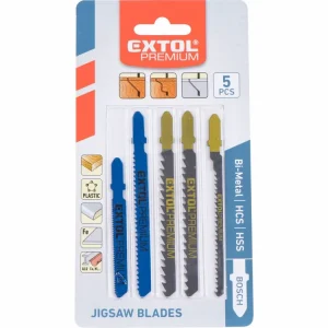 Bestseller - Listy plátky pilky pro přímočarou pilu, úchyt EU (BOSCH), mix 5 druhů, Extol Premium, sada