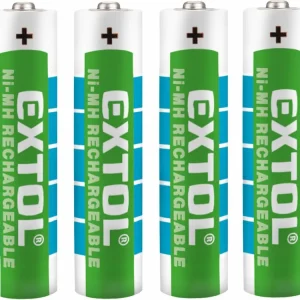 Do vyprodání zásob - EXTOL ENERGY Nabíjecí tužkové baterie AAA 1,2V (HR03) NiMh, balení 4ks