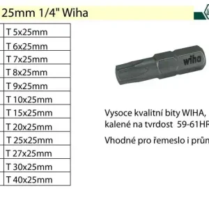 Bit Torx T40x25mm 1/4" Wiha Standard | Čerstvá novinka