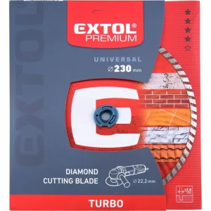 Právě přidáno - kotouč diamantový řezný turbo, 230x22,2mm, suché i mokré řezání, EXTOL PREMIUM