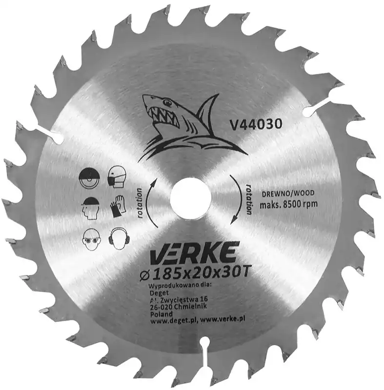 VERKE Pilový kotouč s SK plátky 185x20mm 30 zubů + redukce 12,7/16mm | Nově k dispozici