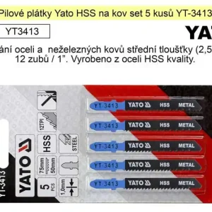 Profesionální kvalita - Pilové plátky Yato HSS na kov set 5 kusů YT-3413