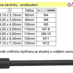 Premium | Nástavec pro závitník délka 80mm prodloužení 2,7mm
