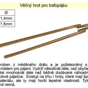 Věčný hrot pro trafopájku, průměr 1,6mm | Sleva