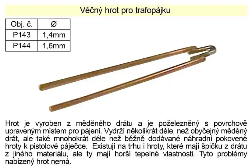 Věčný hrot pro trafopájku, průměr 1,6mm | Sleva