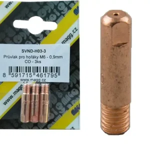 Průvlak pro hořáky, závit M6 - 0,9 mm, 6x25mm, Cu, sada 3ks - Připraveno k odeslání