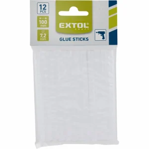 Premium | tyčinky tavné, transparentní, Ř7,2x100mm, 12ks, EXTOL CRAFT