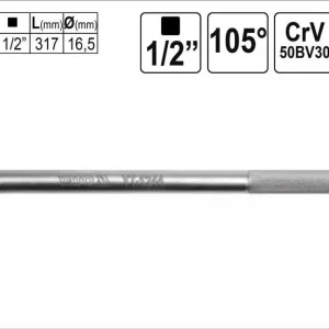 Nově v e-shopu | Páka trhák zahnutý 105° 1/2" délka 317mm