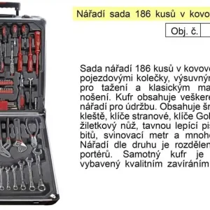 Ušetřete nyní - Nářadí sada 186 kusů v kovovém kufru - Kraft Man