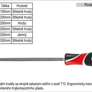 Profesionální kvalita | Pilník YATO kulatý délka 200mm středně hrubý