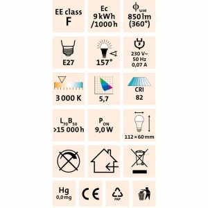 Právě přidáno | Žárovka LED klasická, 10W, 900lm, E27, teplá bílá, EXTOL LIGHT 43003