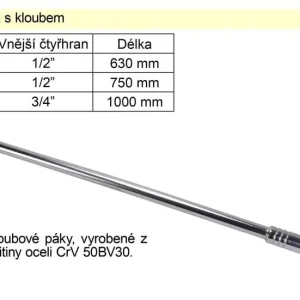 Outlet | Páka trhák s kloubem 1/2" délka 620mm