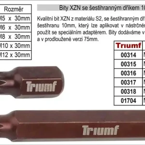 Bit XZN M 8 se šestihranným dříkem 10mm, délka 30mm | Kvalitní produkt