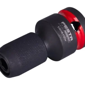 Poslední šance - FESTA INDUSTRY rázový adaptér 1/2" nástavec na bity 1/4", redukce z 1/2" na HEX 1/4" bit