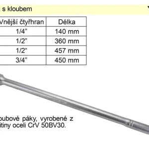 Páka trhák s kloubem 1/4" délka 140mm | Slevy