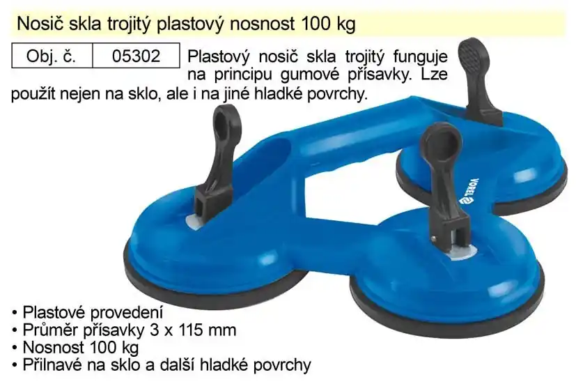 Nosič skla trojitý plastový, přísavka | Velmi populární