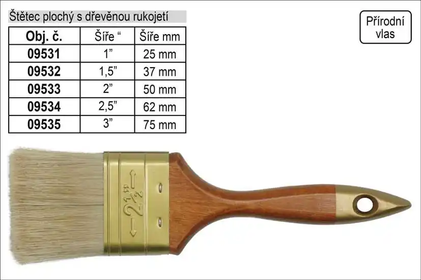 Štětec plochý anglického typu šíře 3" - Speciální nabídka