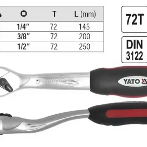 Do vyčerpání zásob | Gola ráčna 1/4" Yato vyhnutá s páčkou