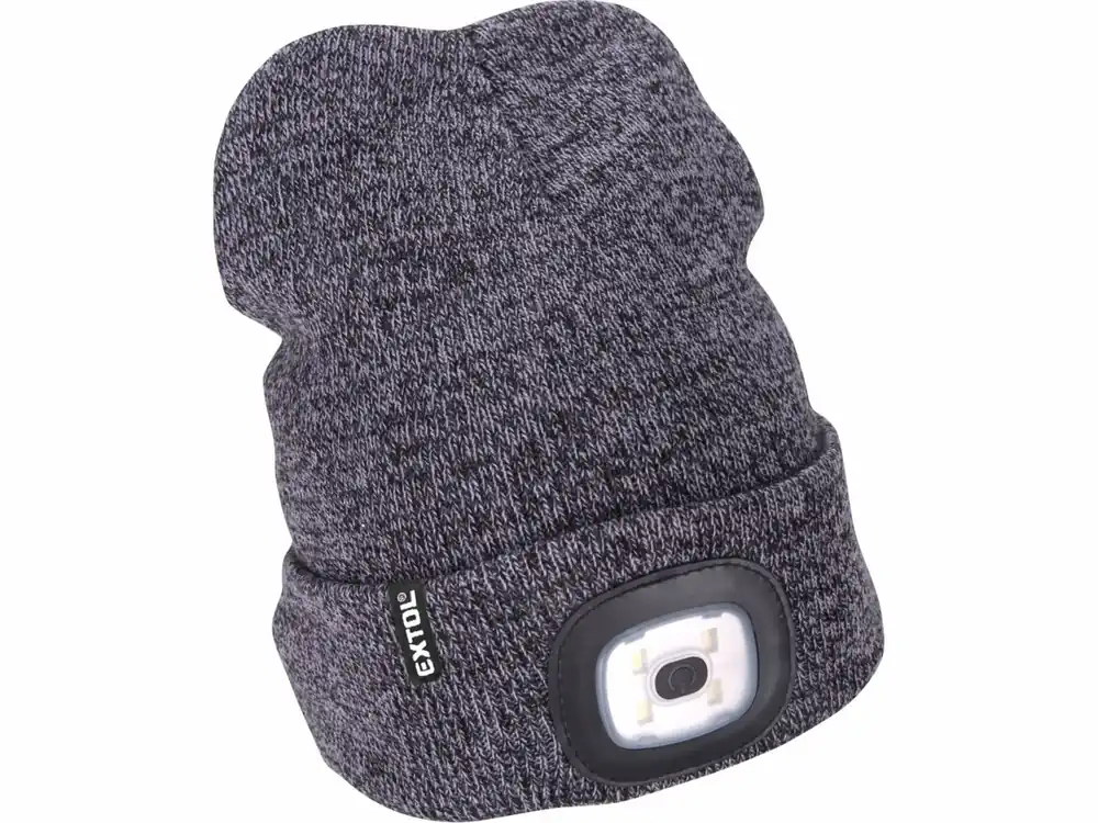 EXTOL LIGHT čepice s čelovkou 4x45lm, USB nabíjení, šedá/černá, univerzální velikost 43462 - Lze objednat