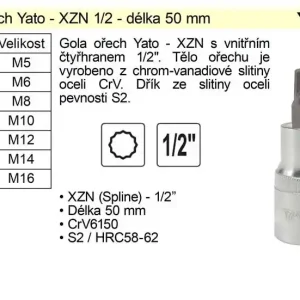 Gola ořech XZN M14 1/2" YT-7737 - Snadný nákup