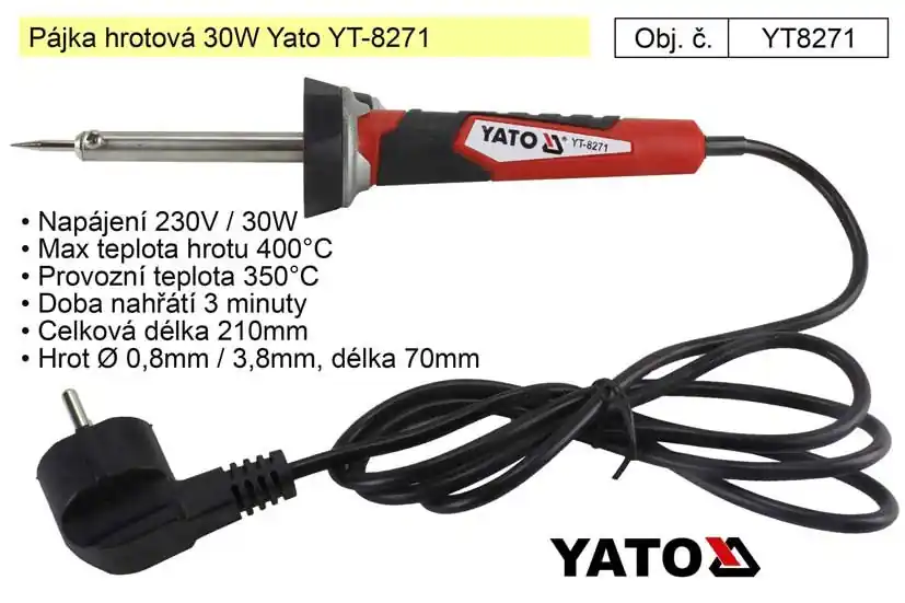 Pájka hrotová 30W Yato YT-8271 | Přidat do košíku