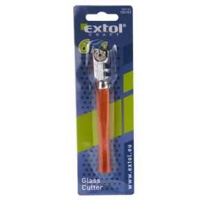 Řezátko na sklo s dřevěnou rukojetí, se 6 řezacími kolečky, Extol Craft - Premium