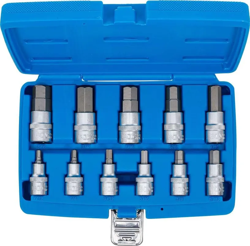 Čerstvá novinka | Gola ořechy imbus 1/ 2" sada 11 kusů, palcové rozměry 7/32"-13/16", BGS Technic