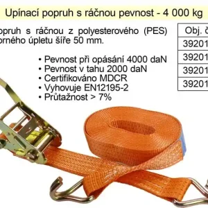 Popruh upínací pás s ráčnou 4t/10m/50mm - Mezi nejprodávanějšími